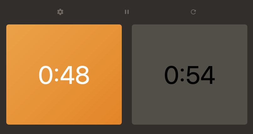 Screenshot showing two timers